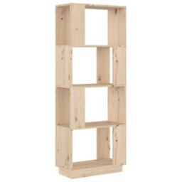 Berkfield Book Cabinet/room Divider 51X25X132 Cm Solid Wood Pine - thumbnail 2
