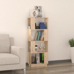 Berkfield Book Cabinet/room Divider 51X25X132 Cm Solid Wood Pine - thumbnail 3