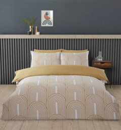 Rapport  Geometric Arches Ochre Duvet Cover Set Double Bedding Set - thumbnail 1
