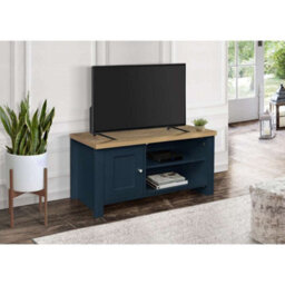 Birlea Highgate Small Tv Unit Navy Blue & Oak - thumbnail 1