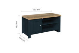 Birlea Highgate Small Tv Unit Navy Blue & Oak - thumbnail 6