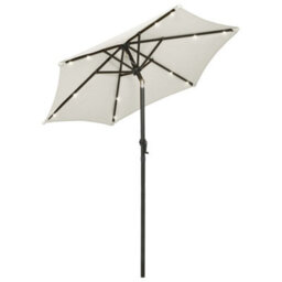 Berkfield Parasol With Led Lights Sand 200X211 Cm Aluminium - thumbnail 2