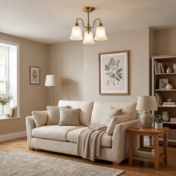 Happy Homewares Classic And Ornate Aged Brass Ceiling Light Fitting With Glass Shades - thumbnail 6