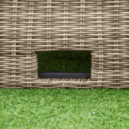 Outsunny 5 Pcs Outdoor Rattan Lounge Chair Round Daybed Table Set W/ Cushion - thumbnail 9