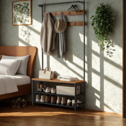 Entryway Hall Tree Coat Rack Stand With Shoe Storage - thumbnail 3
