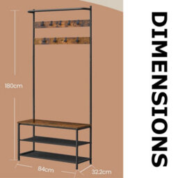 Entryway Hall Tree Coat Rack Stand With Shoe Storage - thumbnail 6