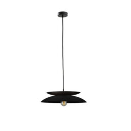 Luminosa Lighting Luminosa Ferro Dome Pendant Ceiling Light Black 1X E27 - thumbnail 1