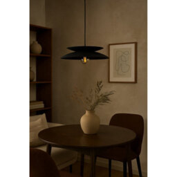 Luminosa Lighting Luminosa Ferro Dome Pendant Ceiling Light Black 1X E27 - thumbnail 2