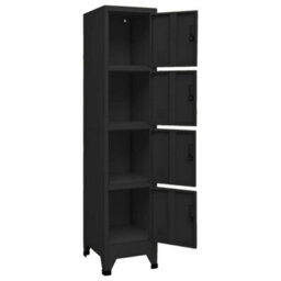 Vidaxl Locker Cabinet Black 38X45X180 Cm Steel - thumbnail 4