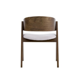 Ardena Light Warm Grey Textured Fabric Dining Chair With Walnut Effect Elm Frame - thumbnail 4