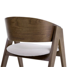 Ardena Light Warm Grey Textured Fabric Dining Chair With Walnut Effect Elm Frame - thumbnail 6