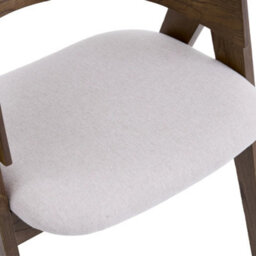 Ardena Light Warm Grey Textured Fabric Dining Chair With Walnut Effect Elm Frame - thumbnail 5