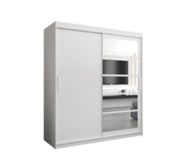 Arte Modern White Roma I Sliding Door Wardrobe W1800mm H2000mm D620mm Mirrored Vertical Handles Sleek Storage Solution - thumbnail 1