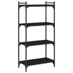 Berkfield Bookcase 4-Tier Black 60X30X120 Cm Engineered Wood - thumbnail 6