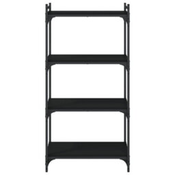 Berkfield Bookcase 4-Tier Black 60X30X120 Cm Engineered Wood - thumbnail 4