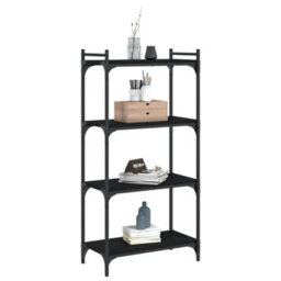Berkfield Bookcase 4-Tier Black 60X30X120 Cm Engineered Wood - thumbnail 3