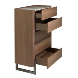 Angel Cerda Elegant Walnut And Dark Steel Chiffonier With Marble Top - thumbnail 6