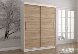 Arte Functional Vista 06 Sliding Door Wardrobe With Ample Storage Space In White And Oak Sonoma - (H)2000mm X (W)1500mm X (D)610mm - thumbnail 1