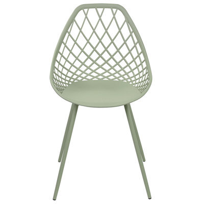 Wyld And Coco Green Net-Back Dining Chairs Set Of 2 With Powder-Coated Metal Legs, W46 X D52 X H86Cm - image 1