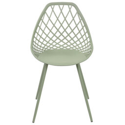 Wyld And Coco Green Net-Back Dining Chairs Set Of 2 With Powder-Coated Metal Legs, W46 X D52 X H86Cm - thumbnail 1