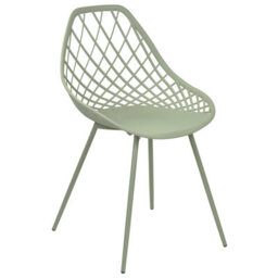 Wyld And Coco Green Net-Back Dining Chairs Set Of 2 With Powder-Coated Metal Legs, W46 X D52 X H86Cm - thumbnail 4