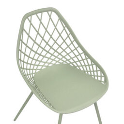 Wyld And Coco Green Net-Back Dining Chairs Set Of 2 With Powder-Coated Metal Legs, W46 X D52 X H86Cm - thumbnail 7