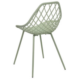 Wyld And Coco Green Net-Back Dining Chairs Set Of 2 With Powder-Coated Metal Legs, W46 X D52 X H86Cm - thumbnail 6