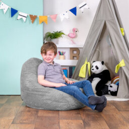 icon Dalton Kids Beanbag Corduroy Light Grey Set Of 2 - thumbnail 2