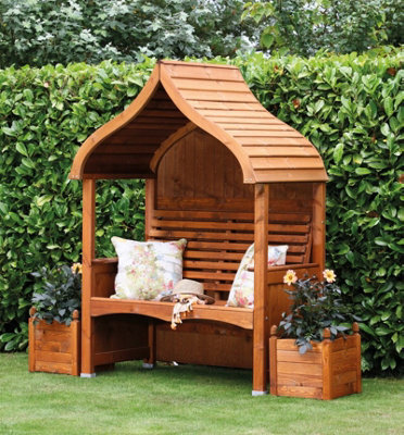 Afk Orchard Arbour Wooden Garden Seat Chair Outdoor Beech Stain Fsc - image 1