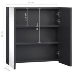 Berkfield Led Bathroom Mirror Cabinet 62X14X60 Cm - thumbnail 9