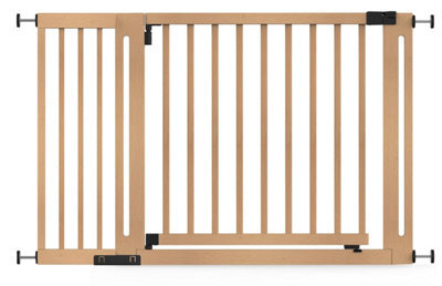 Safetots Wooden Elegance Gate, Natural, 125Cm - 133Cm, Pressure Fit Safety Gate, 73Cm Extra Wide Doorway, Easy Installation - image 1