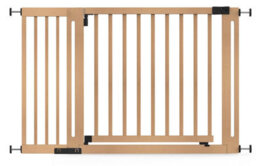 Safetots Wooden Elegance Gate, Natural, 125Cm - 133Cm, Pressure Fit Safety Gate, 73Cm Extra Wide Doorway, Easy Installation