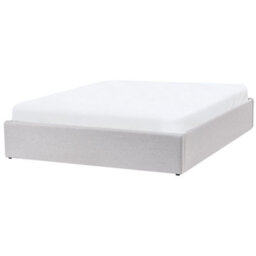 Beliani Ottoman Bed Without Headboard Fabric Dinan 160 X 200 Cm (Eu King Size) Light Grey - thumbnail 5
