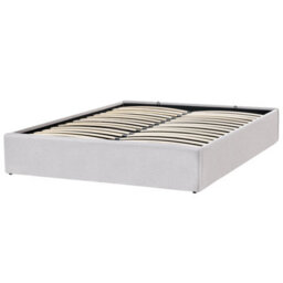 Beliani Ottoman Bed Without Headboard Fabric Dinan 160 X 200 Cm (Eu King Size) Light Grey - thumbnail 4
