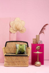 Orsina Fiori Pink Stem Pampas Grass Artificial Plant Foliage - thumbnail 2