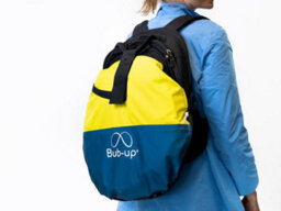 "Bicycle Umbrella - ""bub-Up"" Instant Rain Protection Cycling Umbrella Cover - Blue/yellow" - thumbnail 2