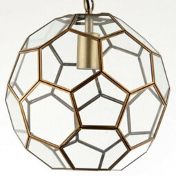 Hanging Ceiling Pendant Light Antique Brass & Glass Modern Ball Lamp Bulb Holder - thumbnail 3
