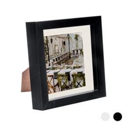 "Nicola Spring 3D Box Photo Frame - 6 X 6"" With 4 X 4"" Mount - Black/ivory" - thumbnail 1