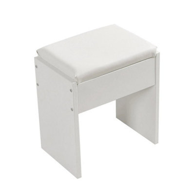 Mondeer Dressing Table Stool Makeup Bench Soft Padded Cushion Piano Seat White - image 1