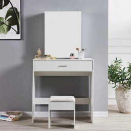 Mondeer Dressing Table Stool Makeup Bench Soft Padded Cushion Piano Seat White - thumbnail 4