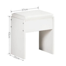 Mondeer Dressing Table Stool Makeup Bench Soft Padded Cushion Piano Seat White - thumbnail 2