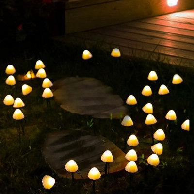 Warm White Solar Powered Mushroom Fairy String Lights Waterproof Outdoor Garden Ornaments - image 1