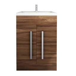 Sundaze Bathroom Furniture Storage Cabinet Freestanding Vanity Unit & Basin 600mm Walnut - thumbnail 4