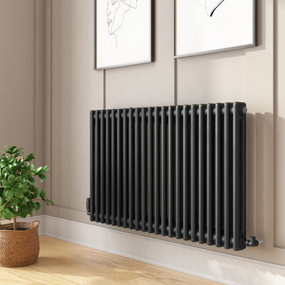 Planet Radiators Two Column 450 X 1010mm Cast Iron Style Radiator Black