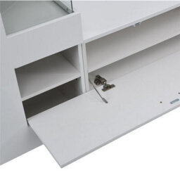 Furniture in Fashion Santiago Tv Stand With Storage For Living Room And Bedroom, 2698 Wide, Led Lighting, Media Storage, White High Gloss Finish - thumbnail 6