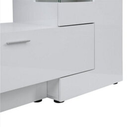Furniture in Fashion Santiago Tv Stand With Storage For Living Room And Bedroom, 2698 Wide, Led Lighting, Media Storage, White High Gloss Finish - thumbnail 5