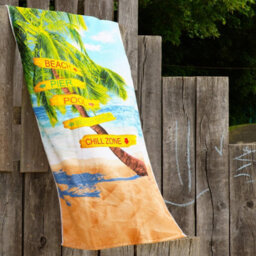 Geezy Microfibre Beach Towel Large Beach Bath Signs Lightweight Sports Travel Towel - thumbnail 3