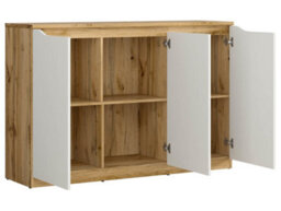 Arte Nuis 135 Cm Sideboard 3 Door Oak Wotan White Gloss - thumbnail 4