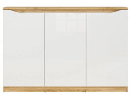 Arte Nuis 135 Cm Sideboard 3 Door Oak Wotan White Gloss - thumbnail 3