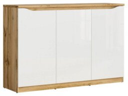 Arte Nuis 135 Cm Sideboard 3 Door Oak Wotan White Gloss - thumbnail 2